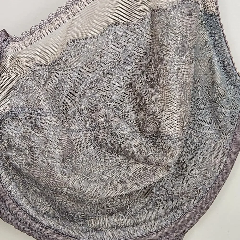 Wacoal Retro Chic Full Figure Underwire Bra 855186 Lace Bow Floral Beige SZ 36H